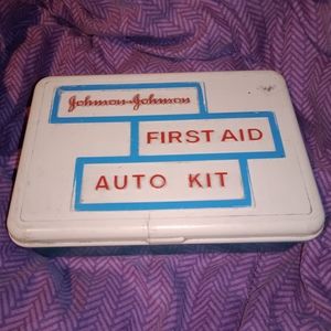 1960s Johnson & Johnson First Aid Kit MCM Mid Century Modern Retro Vintage